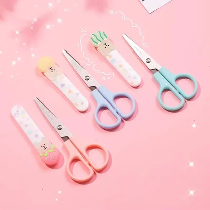 1pc Creative Scissors Stationery Cute Cartoon Bear Scrapbook Scissors Lovely Kawaii Student Stationery Scissors Back To School