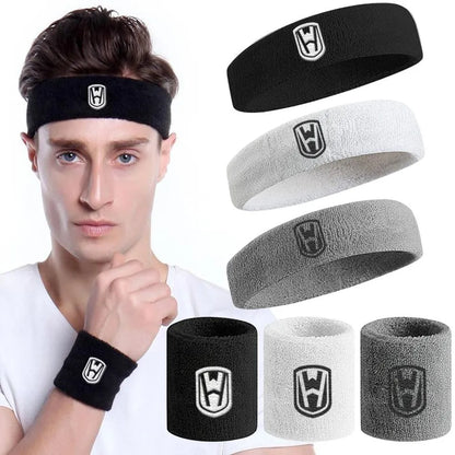 WOSWEIR Cotton Athletic Headband Elastic Sweatbands Women Men Basketball Sports Gym Fitness Sweat Band Volleyball Tennis