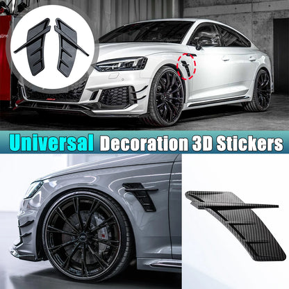 Universal 2Pcs Car Shark Gill Side Fake Vent Sticke Side Fender Trim Tuning for Audi A3 A4 B8 A5 A6 C6 A8 Q3 Q5 Q7 RS5 RS6 S3 TT