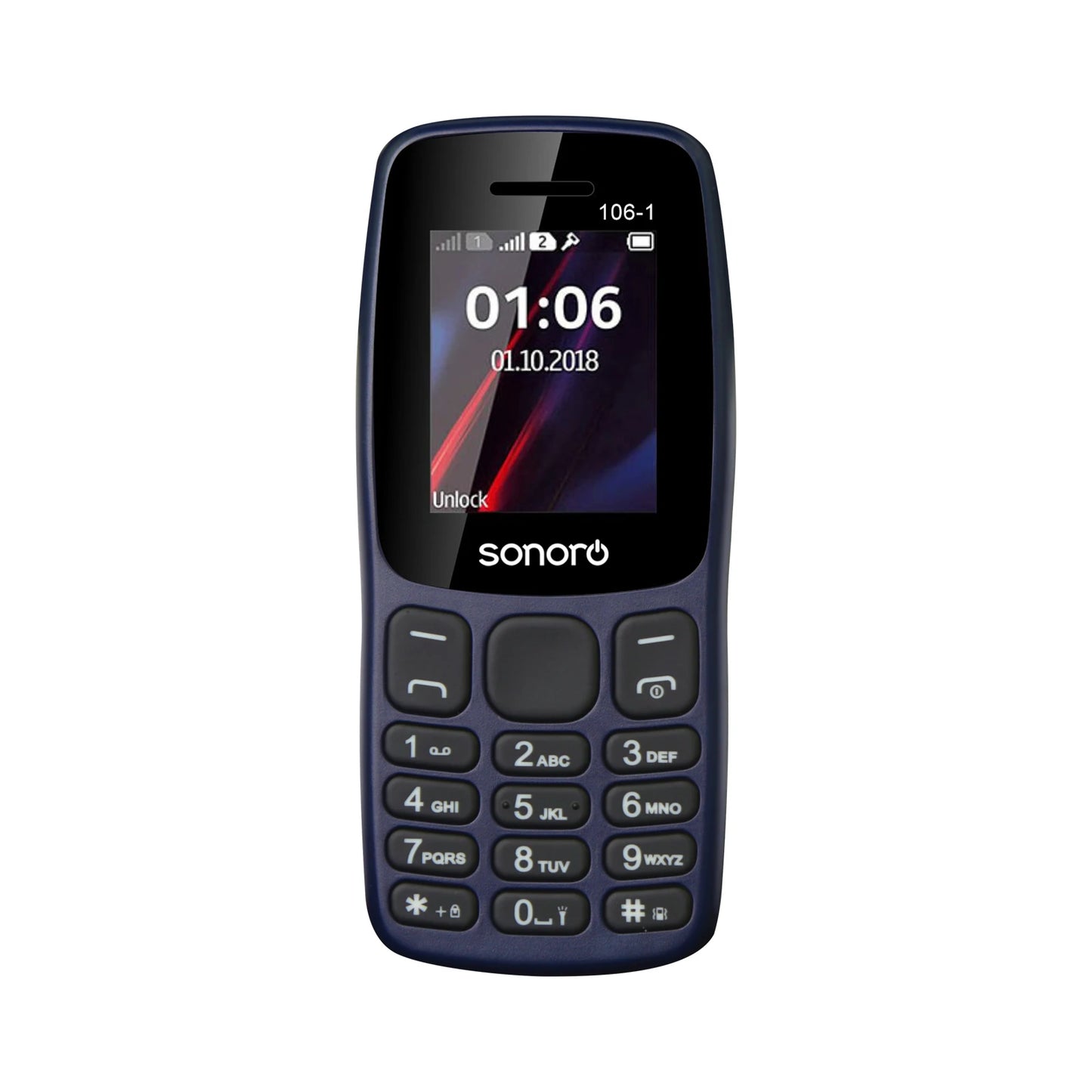 MKTEL 106 Feature Phone 1.77" Display 800mAh Battery Dual SIM Dual Standby Strong Torch MP3 MP4 FM Radio Bluetooth GPRS