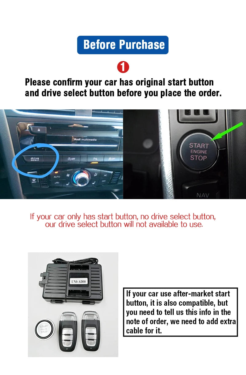 Realsun R8 Style Engine Start Stop Drive Select Steering Wheel Button For Audi A3 S3 A4 S4 A5 A6 A7 Q3 Q5 VW Skoda Cadillac Seat