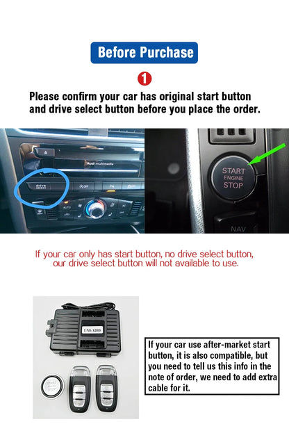 Realsun R8 Style Engine Start Stop Drive Select Steering Wheel Button For Audi A3 S3 A4 S4 A5 A6 A7 Q3 Q5 VW Skoda Cadillac Seat