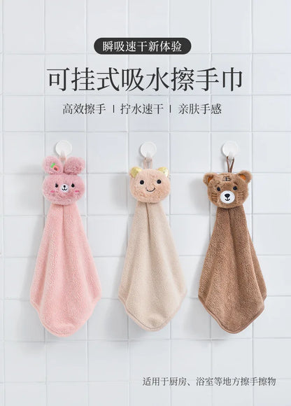 Kids Cute Cartoon Animal Hand Towels for Baby Bath Hand Dry Towel Kids Children Microfiber Towel Quick Drying Hanging Hand Towel