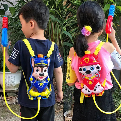 2200ml Paw Patrol Strap Water Gun Cartoon Cute Chase Anime Figures Outdoor Beach Play Interactive Toys Pull-out Type Water Gun