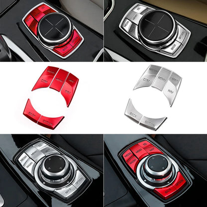 For BMW 1 2 3 4 5 6 7 Series X1 X3 X4 X5 X6 F10 F30 F15 F16 5pcs Aluminium Alloy iDrive Center Multimedia Buttons Cover Trim