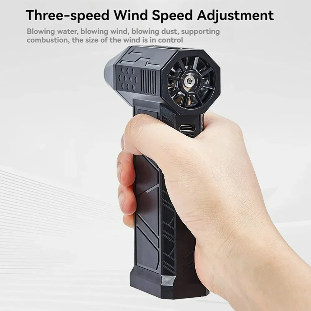 130000RPM 3 Speed Mini Turbo Violent Fan Industrial Duct Fan Wireless Blower Super Power Air Blower Jet Gun Battery Replaceable