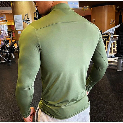 Compression Shirts Men's Fitness Workout Long Sleeve T-shirt Gym Training Tops Muscle Tees