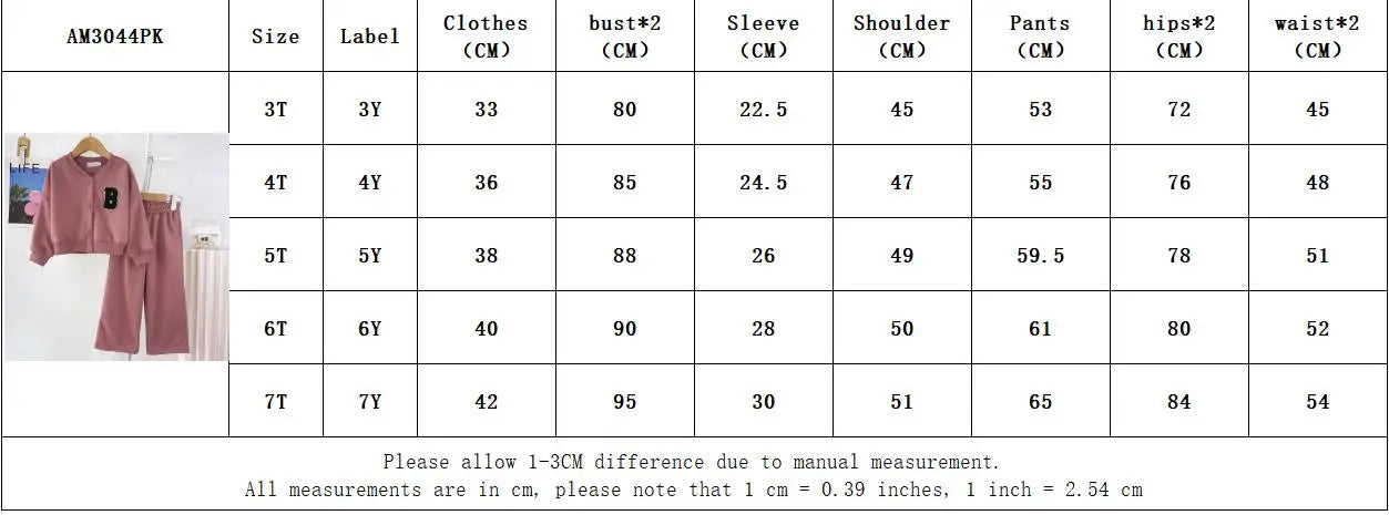 Spring and Autumn Sports Sets Kids Clothes Girls Letter Cardigan Top+Pants 2-piece Set Korean Version Simple Children's Clothing