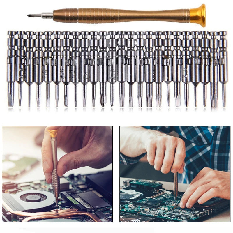 Mini Precision Screwdriver 25 in 1 Magnetic Set Electronic Torx Screwdriver Opening Repair Tools Kit For iPhone Camera Watch PC