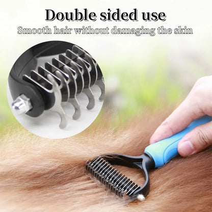 Professional Pet Deshedding Brush Dog Cat Comb Pet Fur Knot Cutter Grooming Shedding Tools Double sided Pet Hair Remover Comb