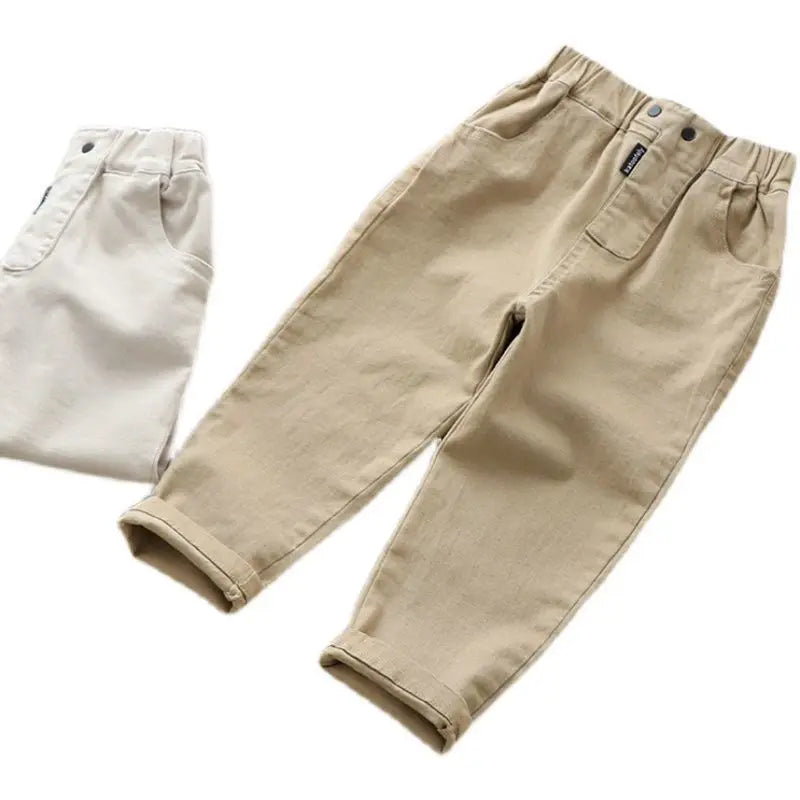 Baby Boy Girl Loose Pants New Fashion Korean Style Casual Solid Spring Autumn Children's Pants for 1-6 Years