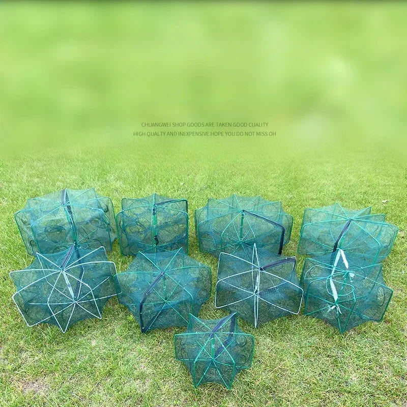 6-10 hole square folding shrimp cage, eel cage, lobster net, lantern net, fishing net, small polygonal fishing net