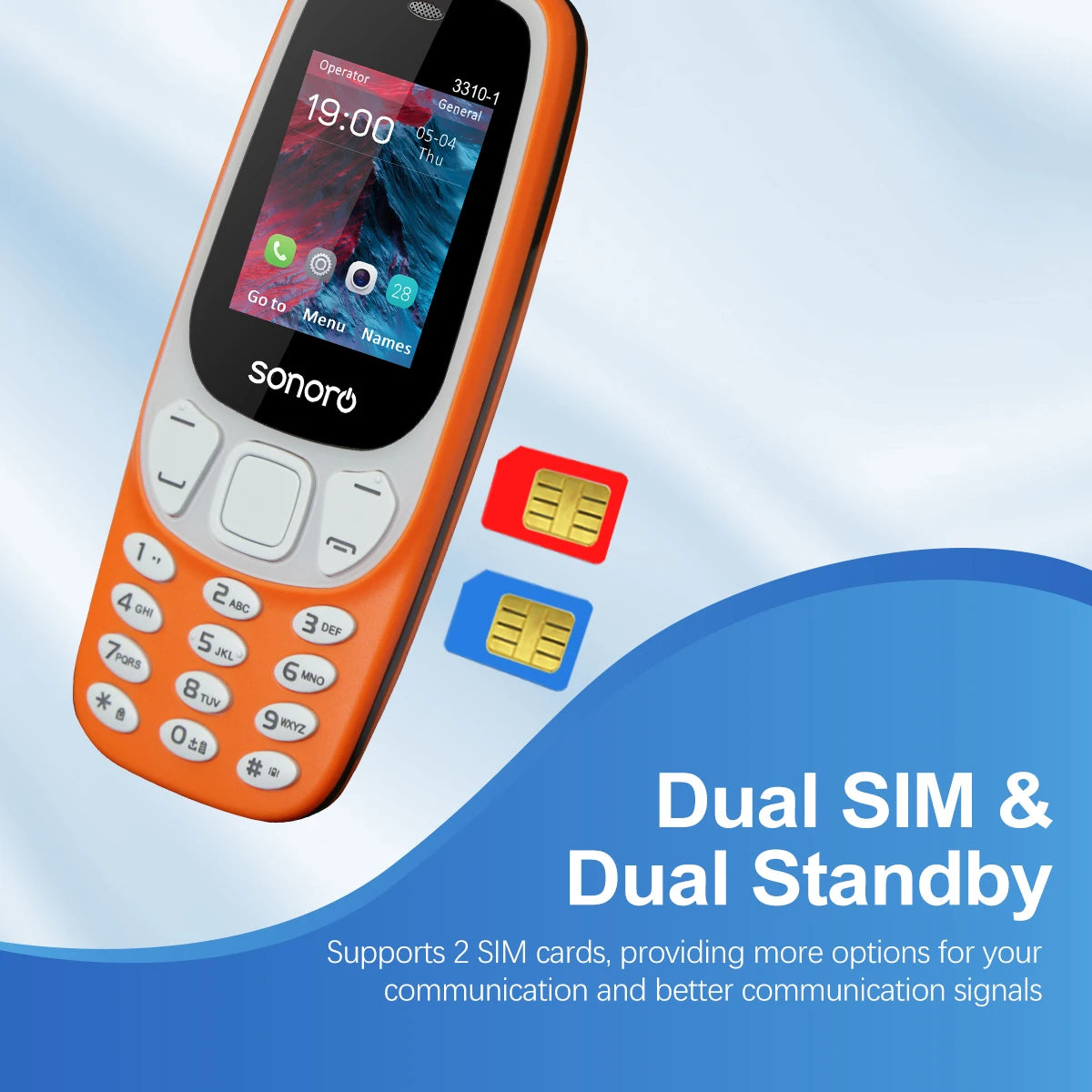 MKTEL 3310-1 Feature Phone 1.77inch 800mAh Battery Display Dual SIM Dual Standby MP3/MP4/FM/Radio Torch Senior Phone