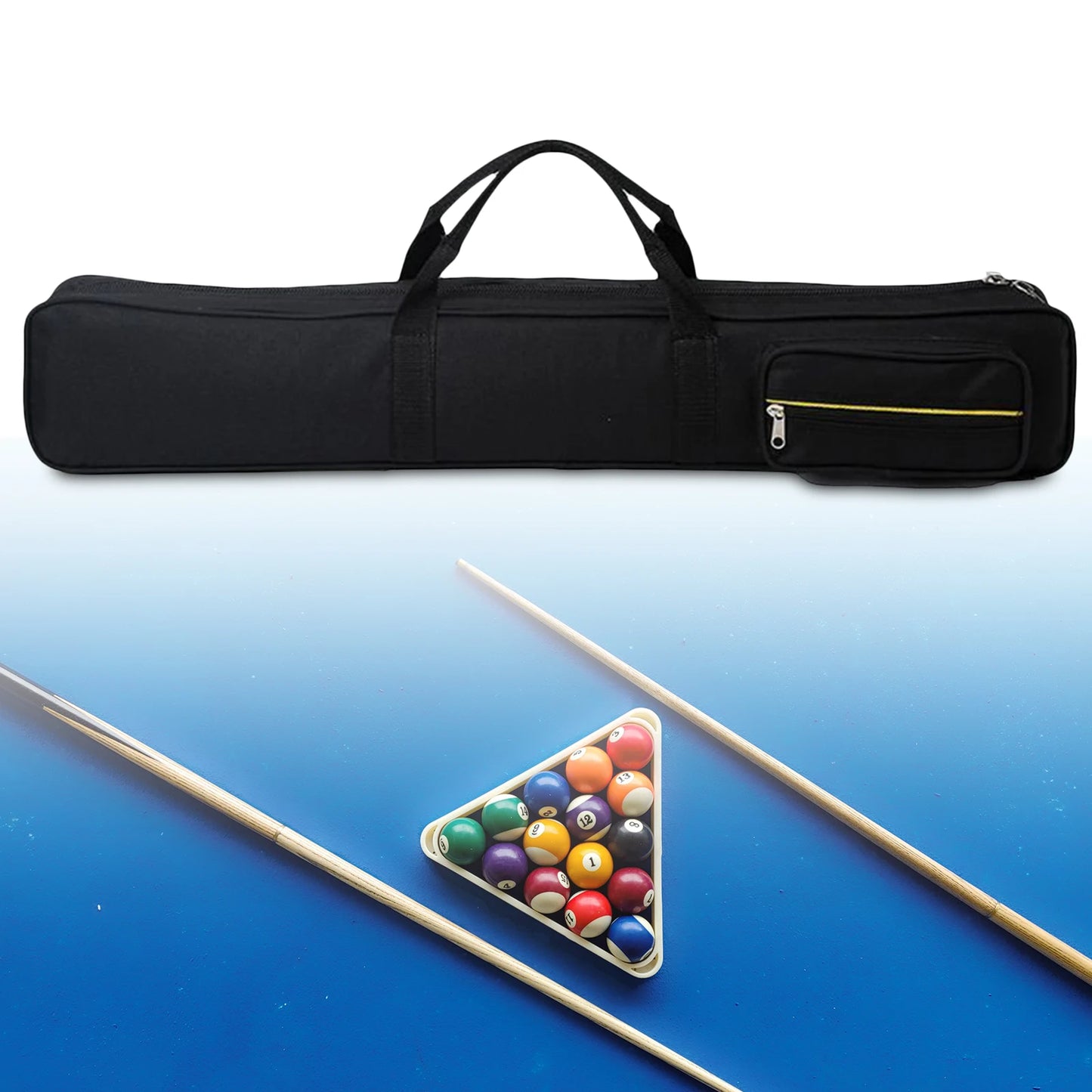 3x4 Pool Cue Cases 1/2 Snooker Pool Cue Bag Portable Lightweight Soft Billiard Cue Stick Storage Pouch Sport Accessories