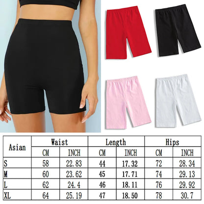 Shorts Women Thin Fitness Casual High Waist Fashion Biker Shorts Summer Slim Knee-Length Bottoms Black Cycling Shorts Streetwear