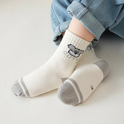 5 Pairs /Lot Baby Girl Soft Boneless Combed Cotton Socks Warm Cartoon Children's Socks For Boys Newborn Floor Socks Miaoyoutong