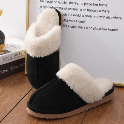 Comwarm Fuzzy House Slippers For Women Winter Plush Slippers Soft Flats Fluffy Furry Slippers Warm Home Slippers Indoor Outdoor