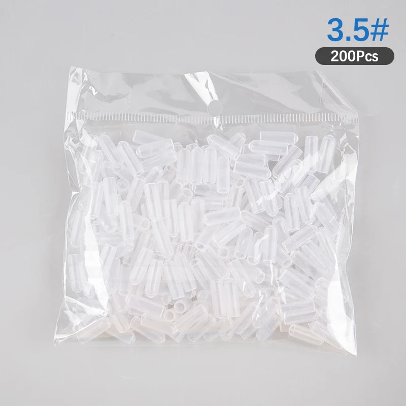 200PCS Medium Size Inner 3.5mm Clear Rubber Tips For The End Of 4mm Metal Headbands To Protect From Hurt,Hairbands Ends