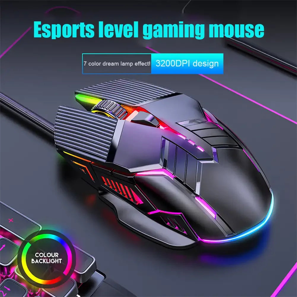 Ergonomic Wired Gaming Mouse USB Computer Mouse Gaming RGB Mause Gamer Mouse 6 Button LED Silent Mice for PC Laptop