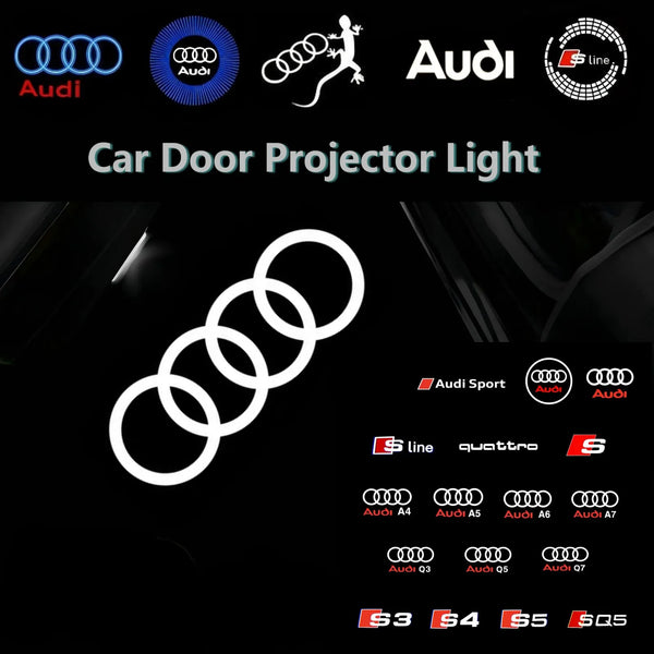 2x Proiettore di luce di benvenuto con logo AUDI