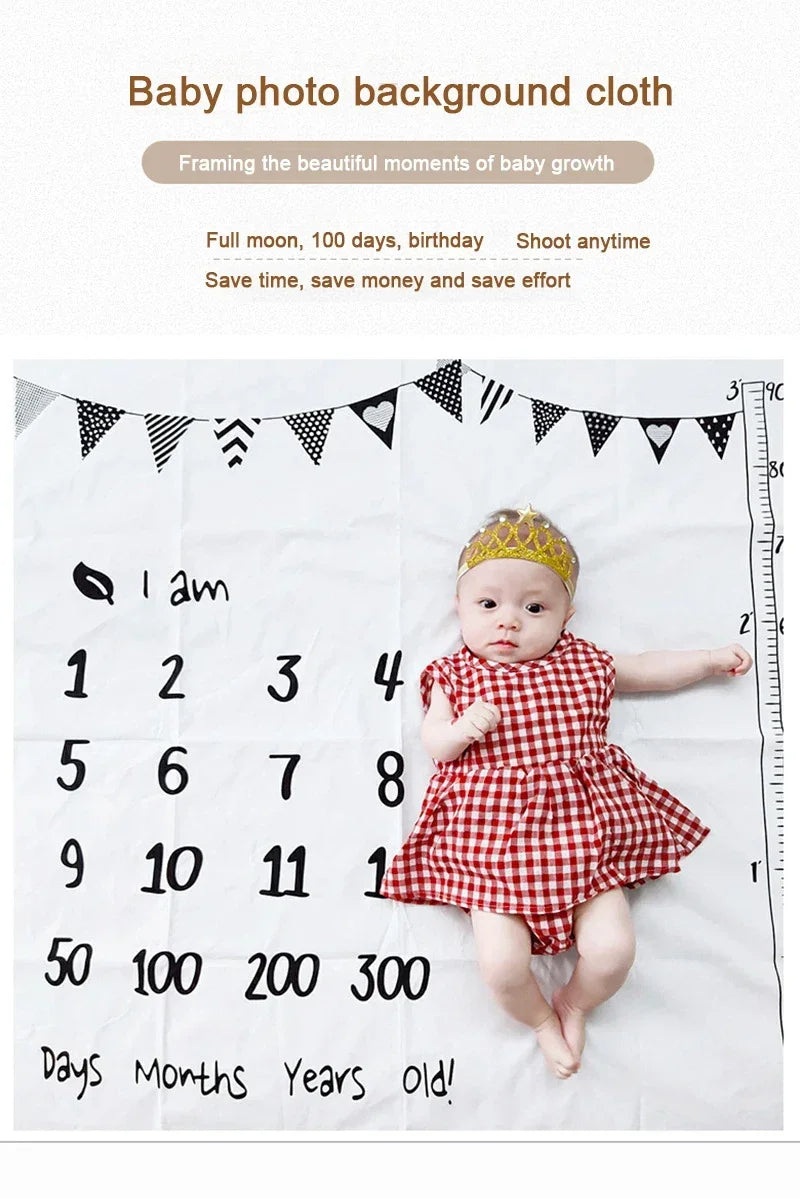 Background Blankets Play Mat Calendar Boy Girl Newborn Photography Props Cloth Photo Accessories Baby Milestone Photo Props