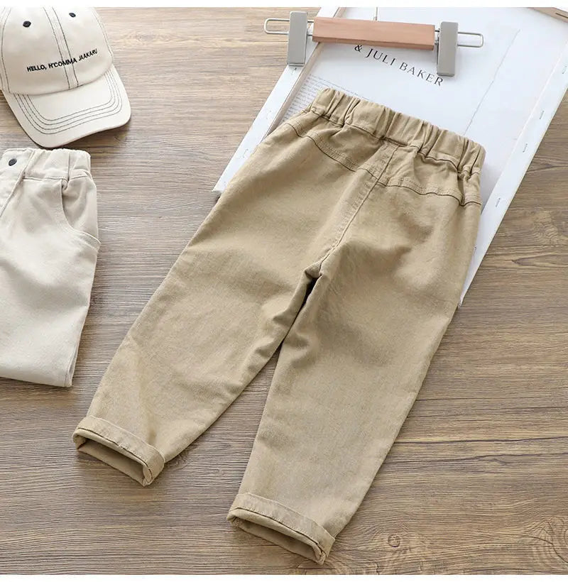 Baby Boy Girl Loose Pants New Fashion Korean Style Casual Solid Spring Autumn Children's Pants for 1-6 Years