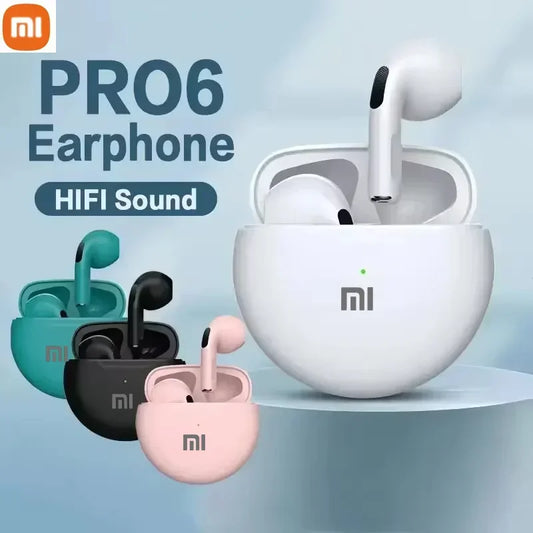 1-Xiaomi Pro6 True Wireless Earphones Bluetooth TWS Headphone Gaming Stereo Noise Reduction Heavy Bass Mini In-ear Earbuds