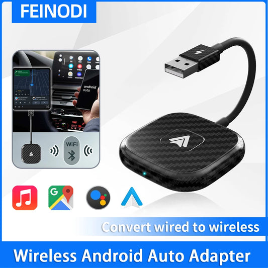 Wireless Android Auto Adapter for OEM Wired AA Cars Android Auto Dongle for Android Phone Convert Wired to Wireless 5Ghz WiFi 