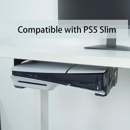 Monzlteck Under Desk Holder for PS5/PS5 Slim,Stealth Mount Compaitble with Playstation 5 Disc & Digital Edition Console