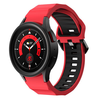 Silicone Strap for Galaxy Watch 5 Pro 45mm Silicone Wave Ocean Band for Samsung Galaxy Watch 5 4 Strap 40 44 45 Red Black