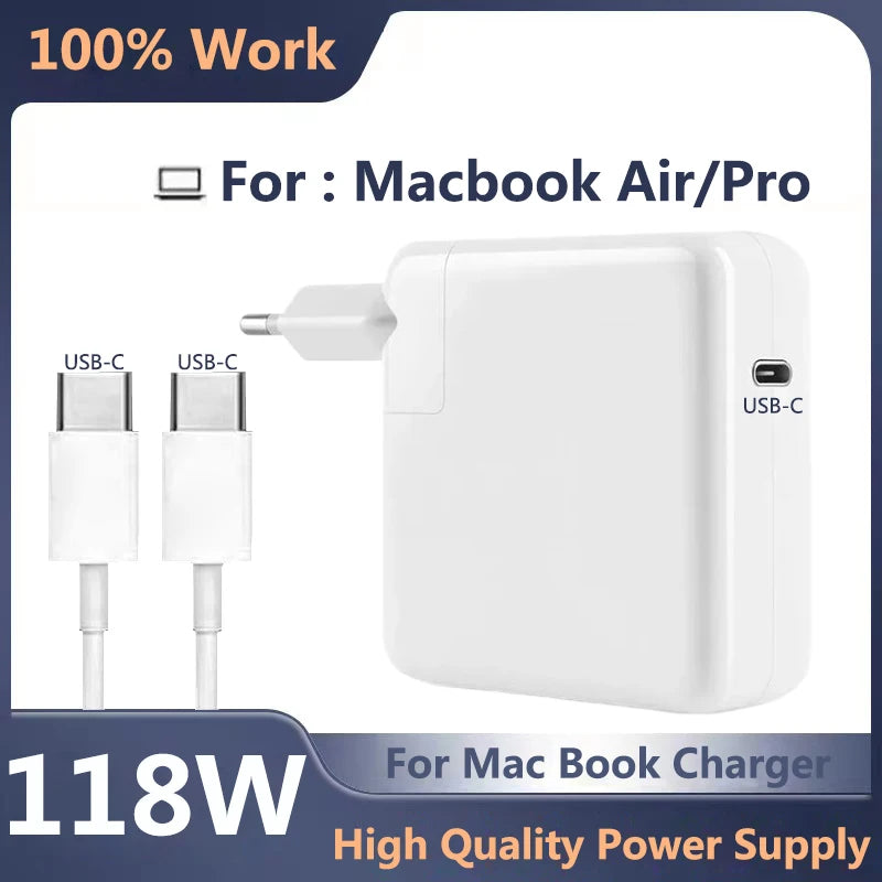 118W For Mac Book Pro/Air Charger, USB C Charger Compatible for MacBook Pro 16 15 14 13 Inch, MacBook Air 15 13 Inch, Ipad, Sams