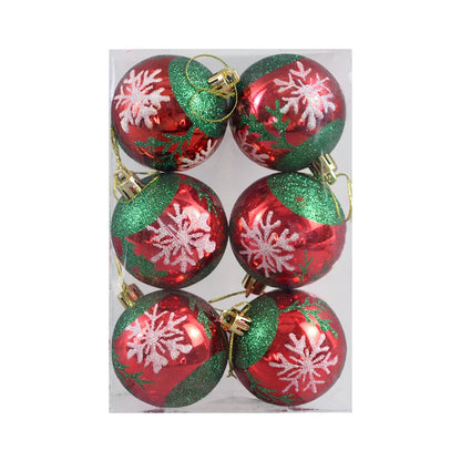 6Pcs/box 6cm Christmas Ball Ornaments Xmas Tree Hanging Pendant Christmas Decorations for Home 2024 Navidad Natal New Year Gift