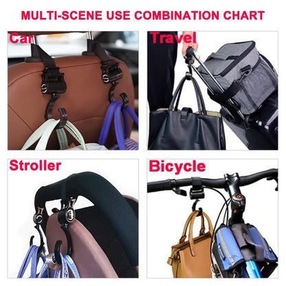 2pcs Baby Hanger Baby Bag Stroller Hooks Pram Rotate 360 Degree Baby Car Accessories Stroller Organizer Stroller Accessories