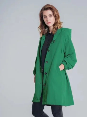 New Korean Version Y2K Trench Coats Women Casual Style Solid Loose Long Hooded Coat 2024 Spring Autumn Elegant Outwear Female