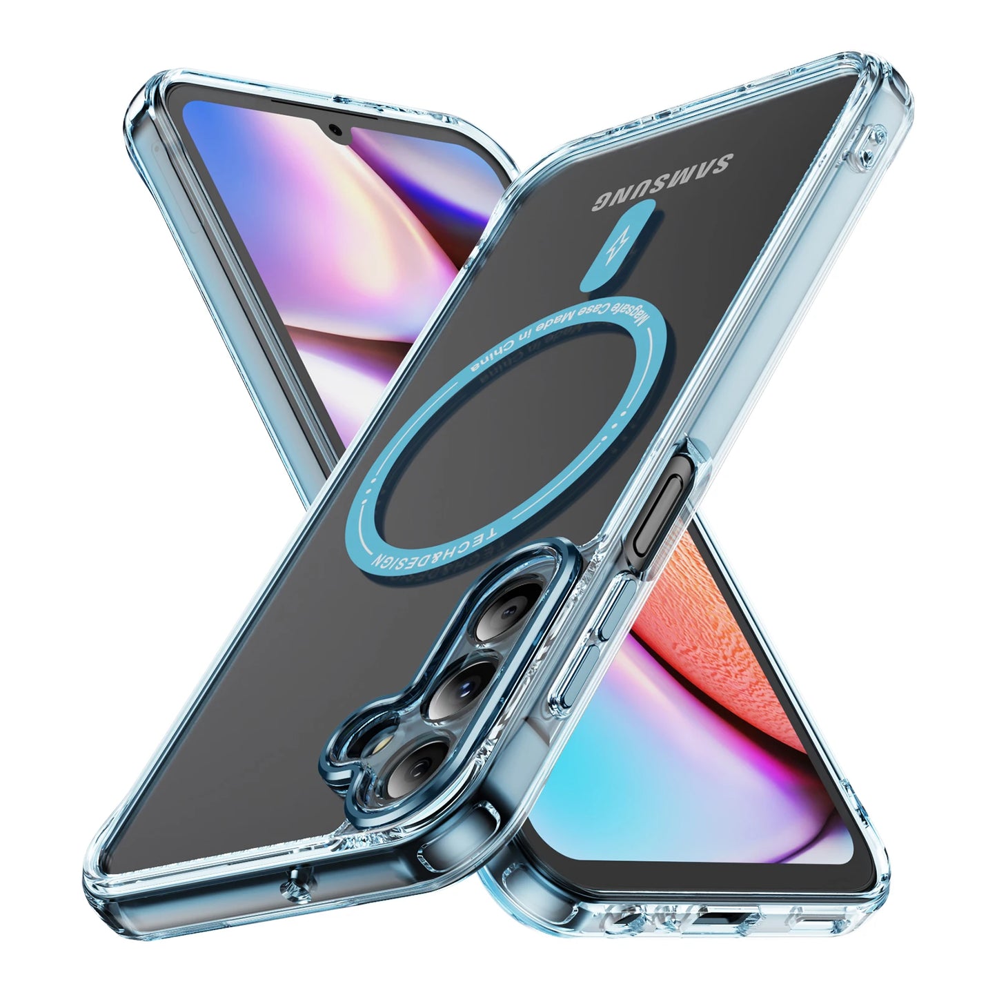 Clear Phone Case For Samsung galaxy A55 A15 S23 S24 FE S25 Ultra Shockproof Transparent Magnetic Magsafe Cover Soft Case Funda