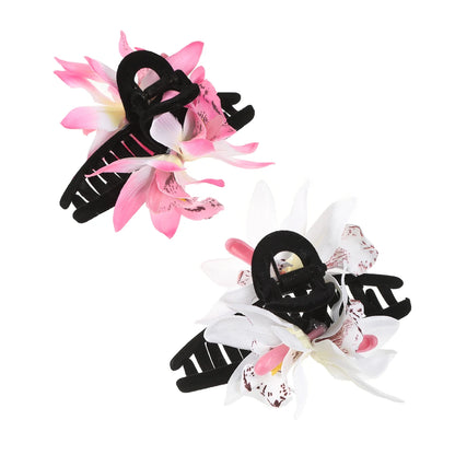 AWAYTR Phalaenopsis Flower Hair Claw Clips for Women Girls Hair Clip Barrette Gladiolus Hair Clamps Headwear Hair Accessories