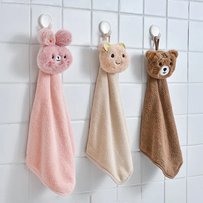 Kids Cute Cartoon Animal Hand Towels for Baby Bath Hand Dry Towel Kids Children Microfiber Towel Quick Drying Hanging Hand Towel