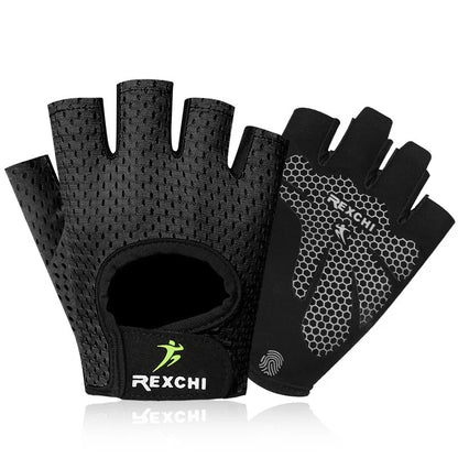 Weightlifting Gym Training Gloves Men Women Fitness Bodybuilding Workout Hand Palm Protector Non-slip Half Finger Cycling Gloves