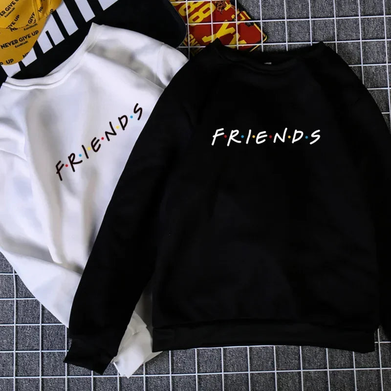 Womens Letters FRIENDS Print Long Sleeve Hoodie Sweatshirt 5 Colors S M L XL Brand New 2022 Ladies Slouch Pullover Jumper Tops