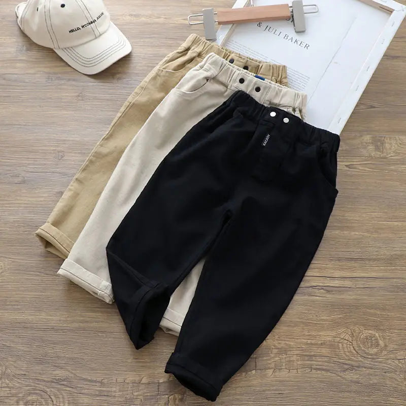 Baby Boy Girl Loose Pants New Fashion Korean Style Casual Solid Spring Autumn Children's Pants for 1-6 Years