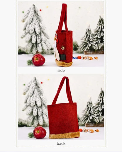 PCS 1-20 Christmas Gift Bags Handbags Tote Bags Candy Bags Snowman Bear Gift Bags Storage Bags Christmas Decoration