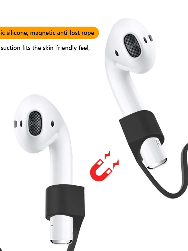 Silicone Magnetic String Rope For Apple AirPods Pro 2 3 Soft Anti-lost Cords Neck Strap For Air Ear Pods 1 2 Universal Earphone