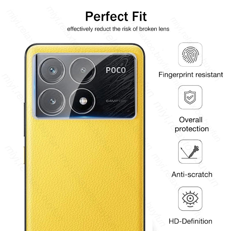 For Xiaomi Poco X6 Pro 5G Case 2Pcs 3D Tempered Glass Camera Protector PocoX6 PocoX6Pro Lens Cover Poko Little X6Pro X 6 Pro 6X