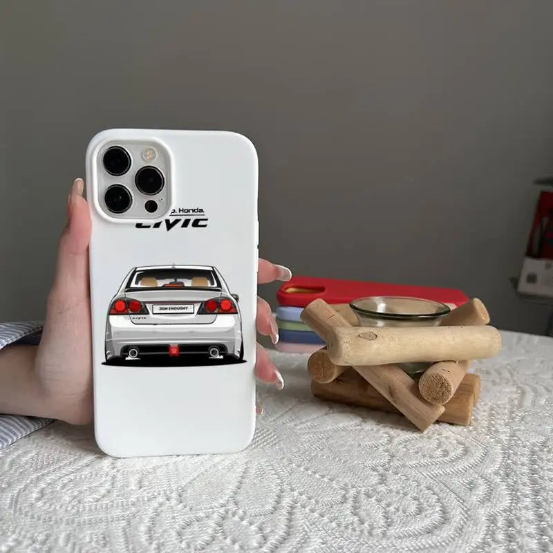 Men Cool Sports Cars JDM Phone Case For iPhone 15 14 13 12 11 Pro Max Mini SE X Xs XR 7 8 Plus Silicone Cover Shockproof Fundas