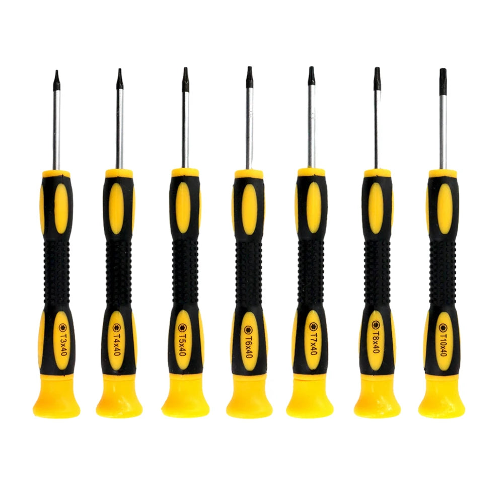 7pcs/set Steel Torx Screwdriver Set With Hole Magnetic T3 T4 T5 T6 T7 T8 Screw Driver Kit For Telephone Repair Hand Tools