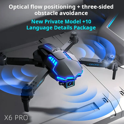 X6 Pro Mini Drone 4K Smart Avoid Folding Quadcopter With dual Camera Remote Control Helicopter Drone Toy Gift Pack Plus Color Bo