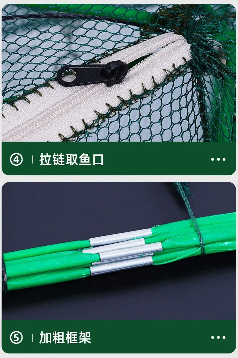 6-10 hole square folding shrimp cage, eel cage, lobster net, lantern net, fishing net, small polygonal fishing net