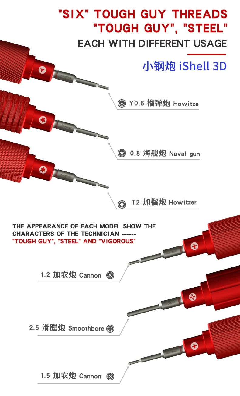 MECHANIC IShell 3D Screwdriver Precision Magnetic Non-Slip Disassemble Toolkit Device for IPhone Samsung Repair Hand Tool Set