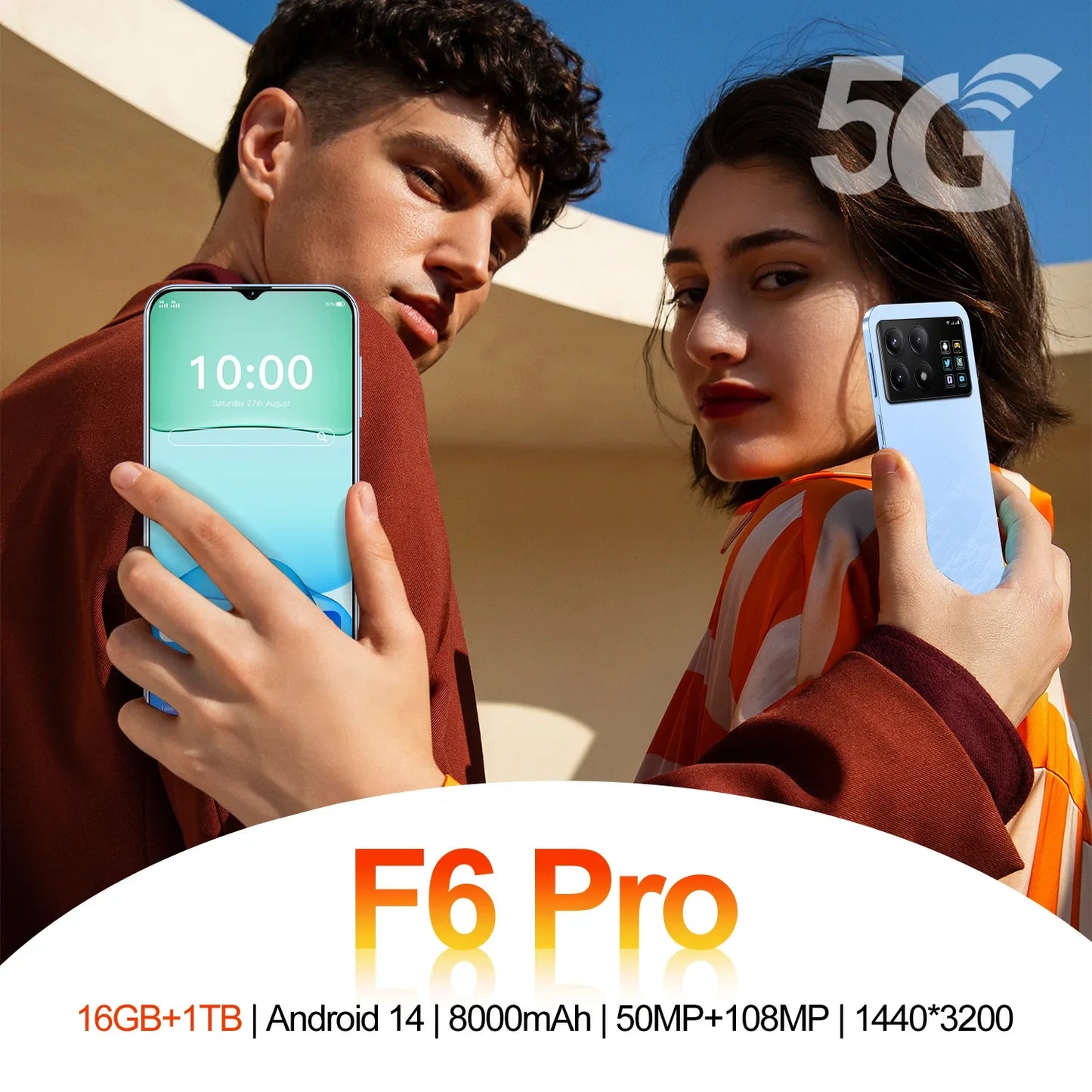 Hot-selling New F6 Pro Mobile Phone 7.3-inch Ultra-large Screen HD Smartphone Portable Cheap Android Smartphone S22Ultra Celular