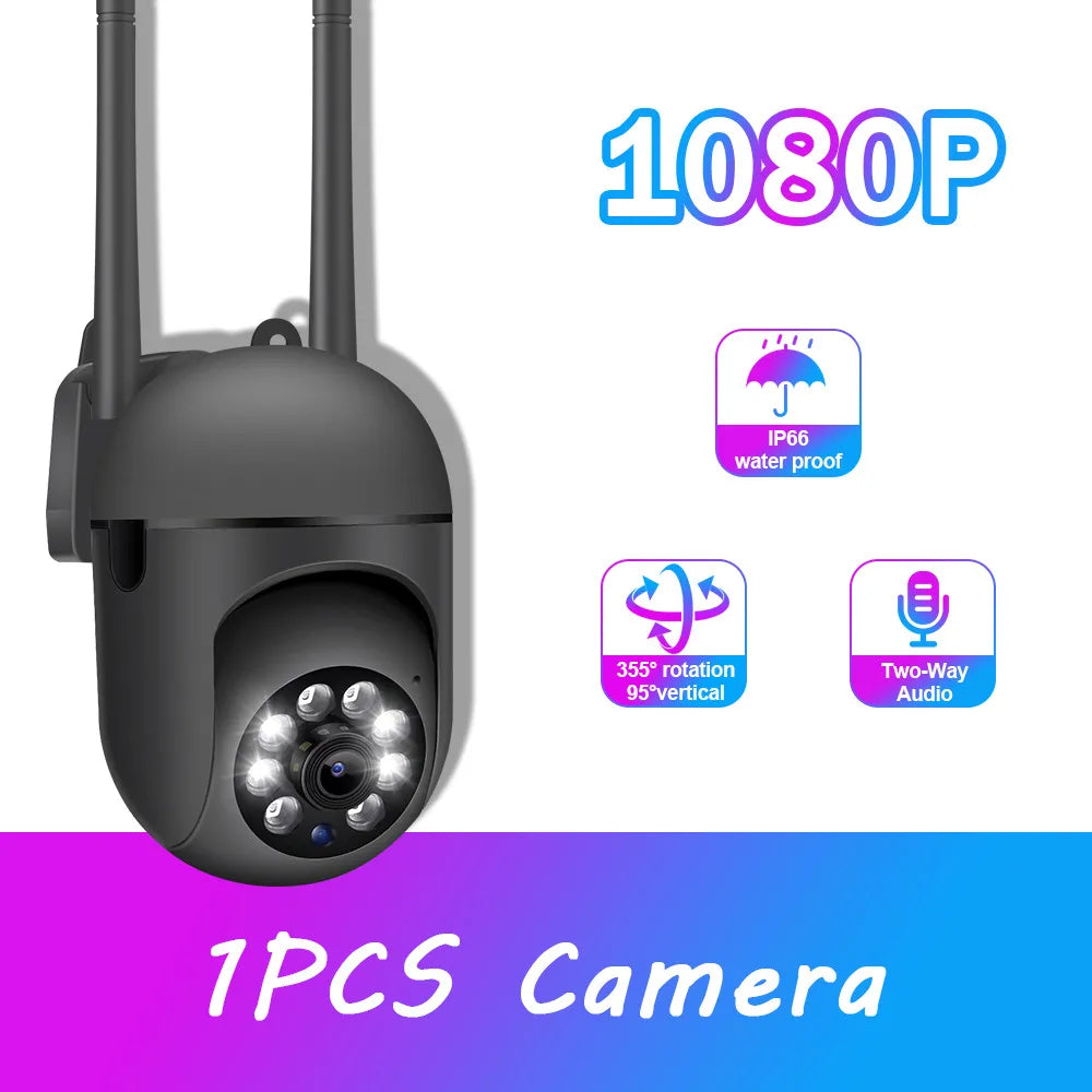 1080P 4PCS Outdoor Camera CCTV IP Wifi Surveillance Camera Waterproof Security Protection Wireless Home Monitor Track Alarm 360°